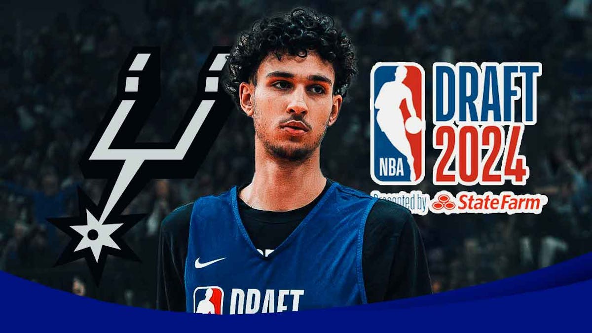 Zaccharie Risacher image, Spurs logo, NBA Draft logo