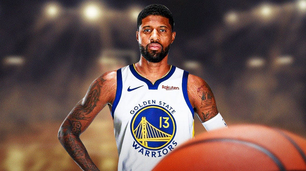 Los Angeles Clippers player Paul George in a Golden State Warriors jersey