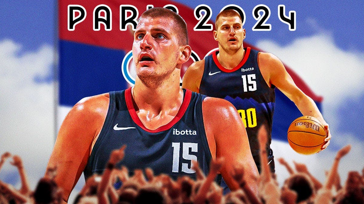Nuggets superstar Nikola Jokic, Serbian flag, 2024 Paris Olympics