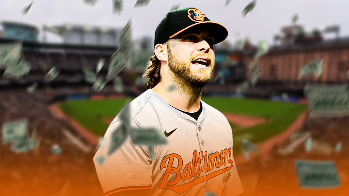 Corbin Burnes surrounded by falling cash.