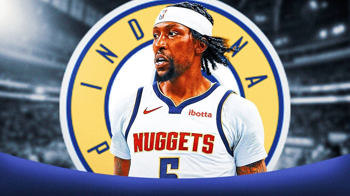 Denver Nuggets player Kentavious Caldwell-Pope and Indiana Pacers logo
