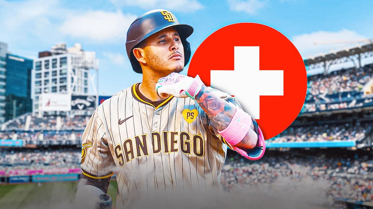 Manny Machado (Padres) with medical cross symbol