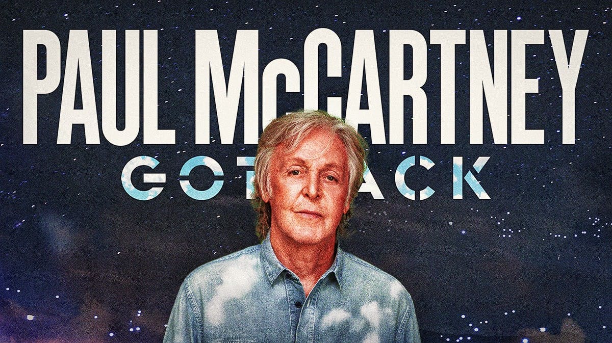 Paul McCartney with 2024 Got Back tour logo.