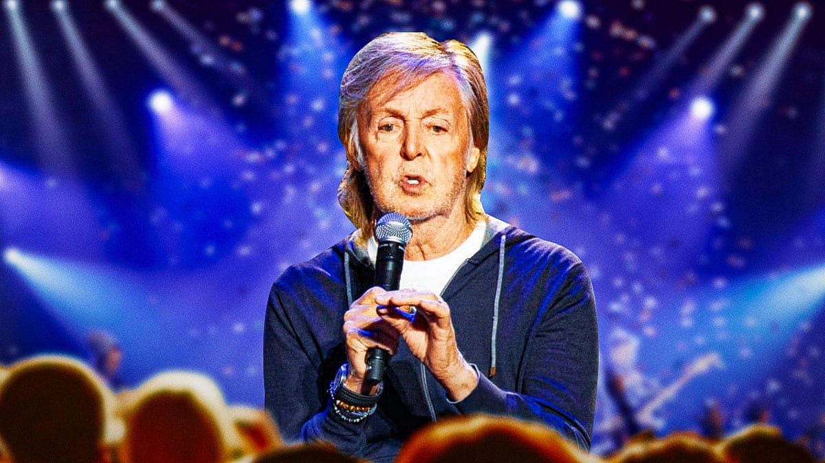 Paul McCartney on concert stage.