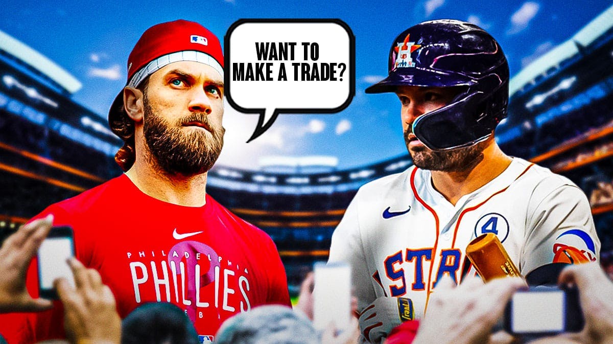 Phillies Bryce Harper saying the following: Want to make a trade? Have him asking Astros Jose Altuve.