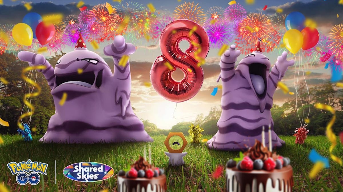 Pokemon GO’s 8th Anniversary Party Debuts Party Hat Grimer and Muk