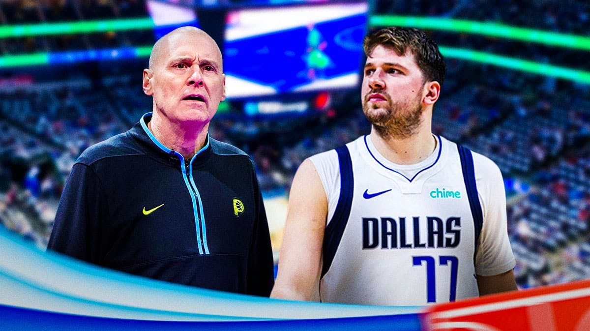 Dallas Mavericks star Luka Doncic and former head coach for Dallas in Rick Carlisle in front of American Airlines Center.