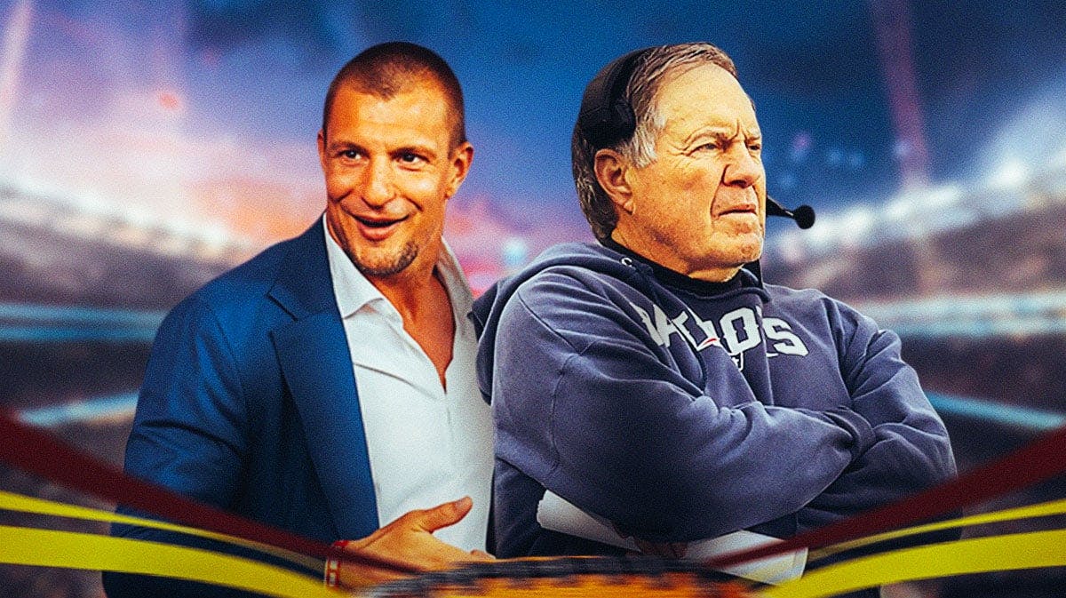 Former NFL player Rob Gronkowski and former New England Patriots coach Bill Belichick