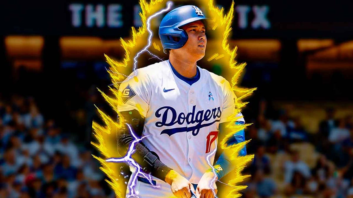 Shohei Ohtani (Dodgers) looking hyped and with supersaiyan glow