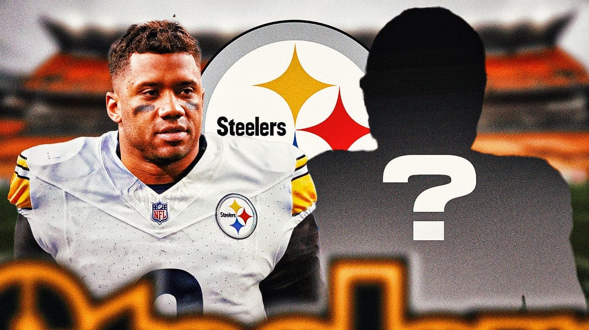 Russell Wilson next to a silhouette with a question mark.