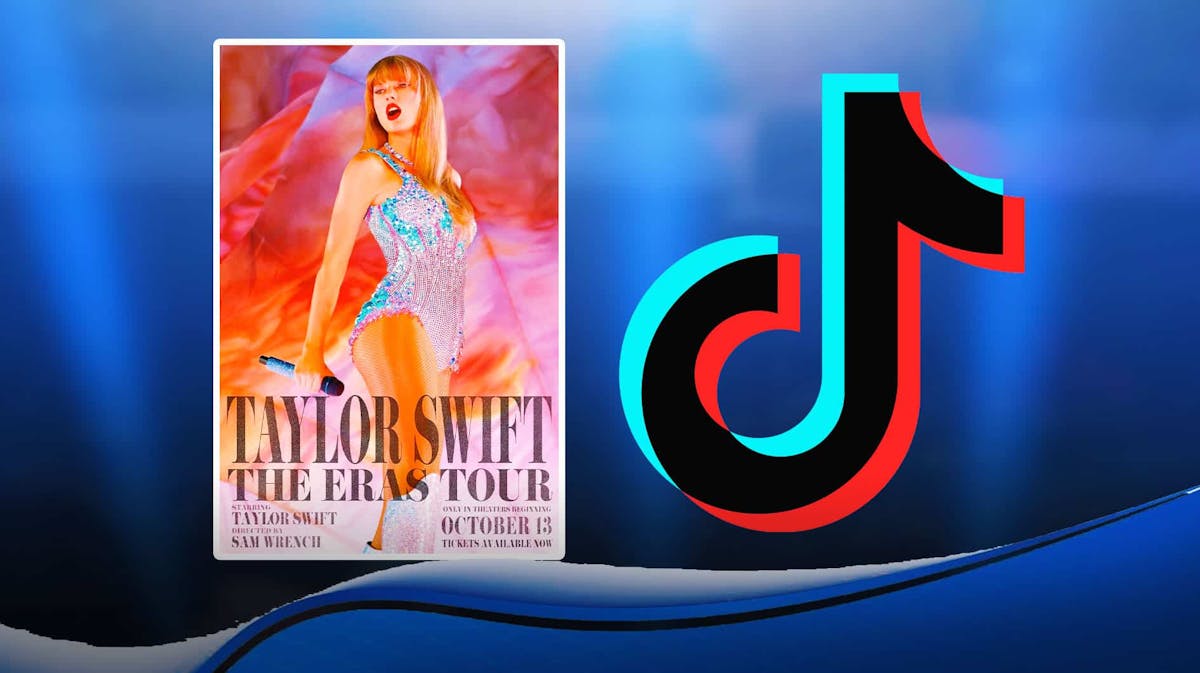 Taylor Swift The Eras Tour poster, TikTok logo