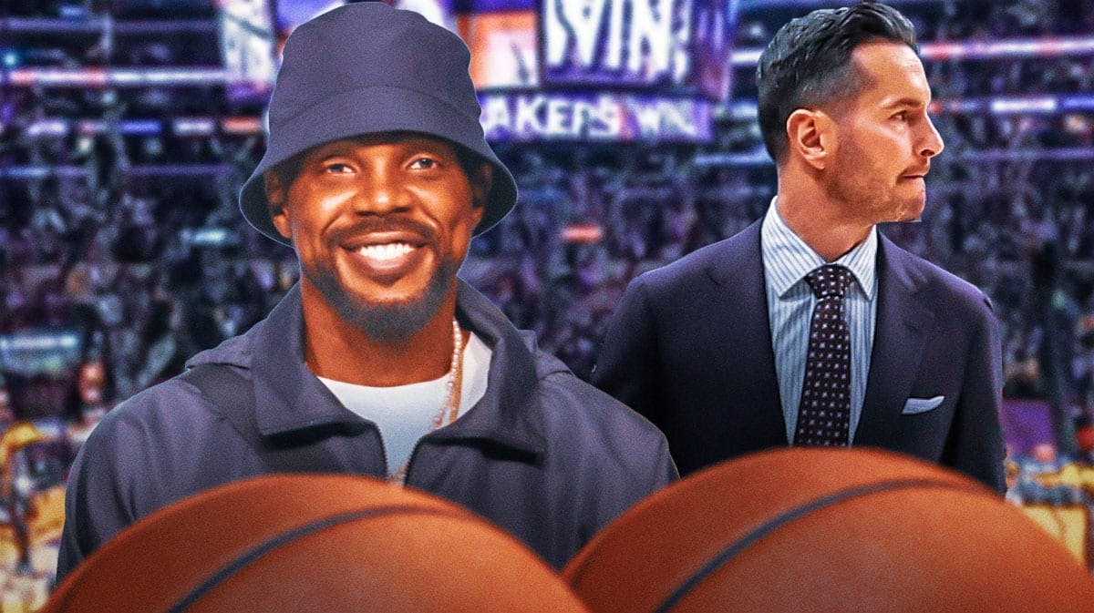 Former player Udonis Haslem and new Los Angeles Lakers head coach Udonis Haslem in front of Crypto.com Arena.