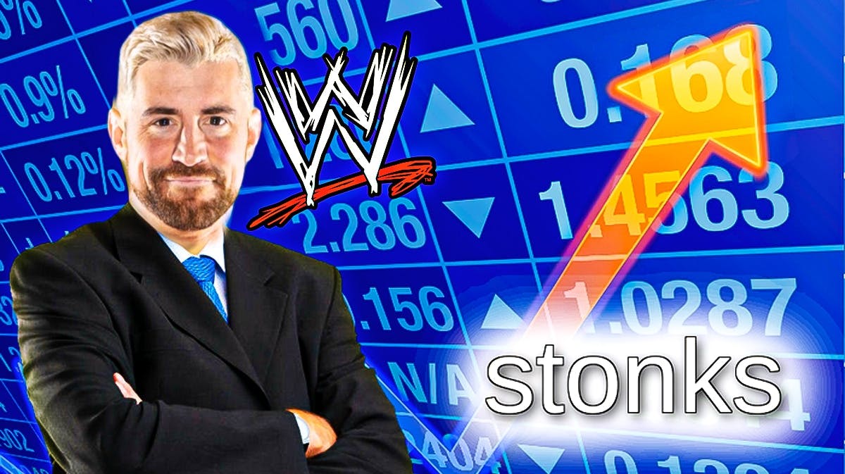 The Stonks meme but with Joe Hendry over the Stonks character and the WWE logo over the word stonks.