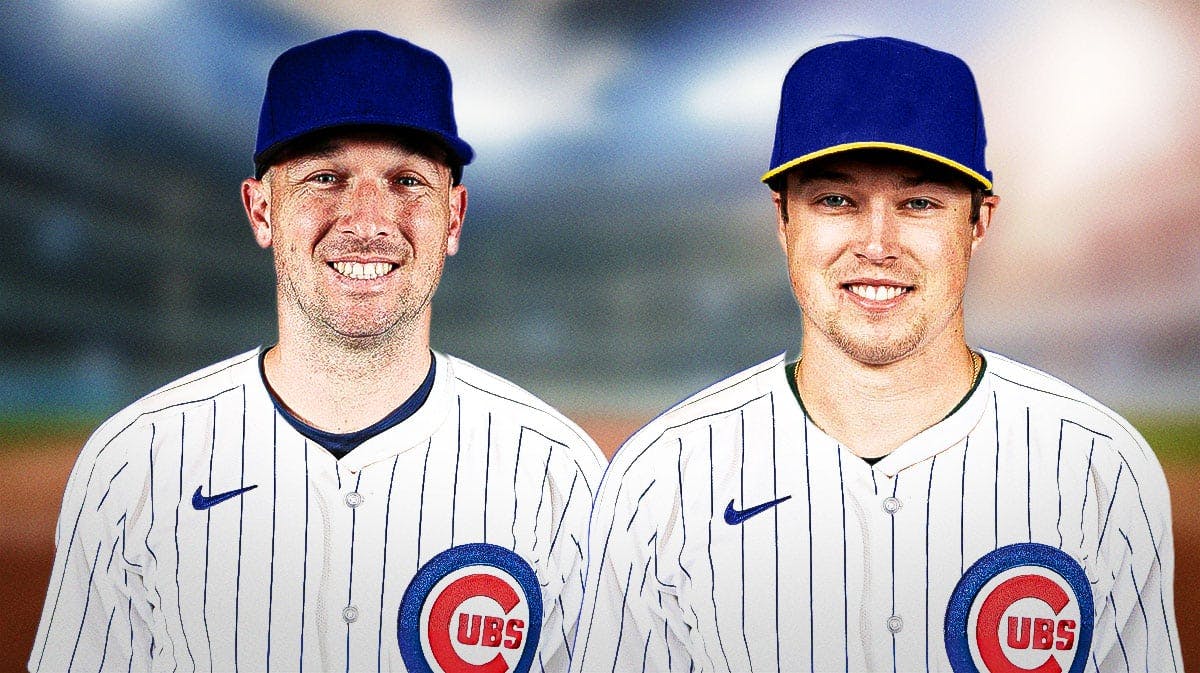 Mason Miller and Alex Bregman in Cubs uniforms
