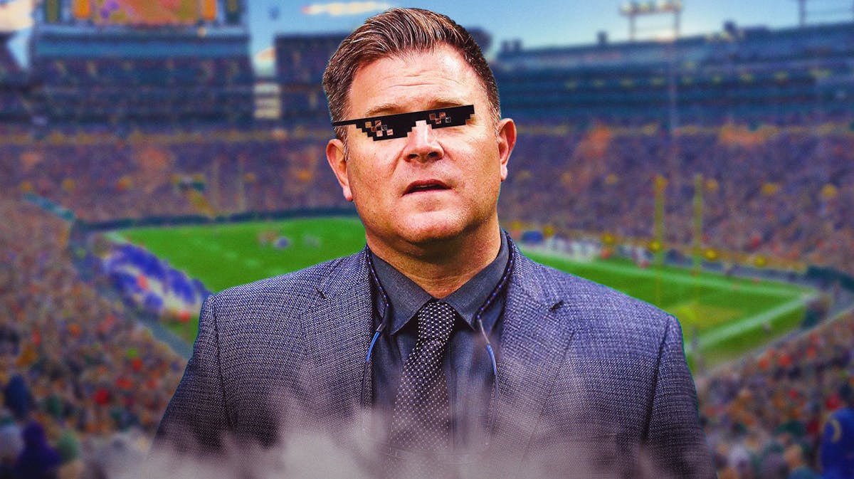 Packers general manager Brian Gutekunst with deal with it shades
