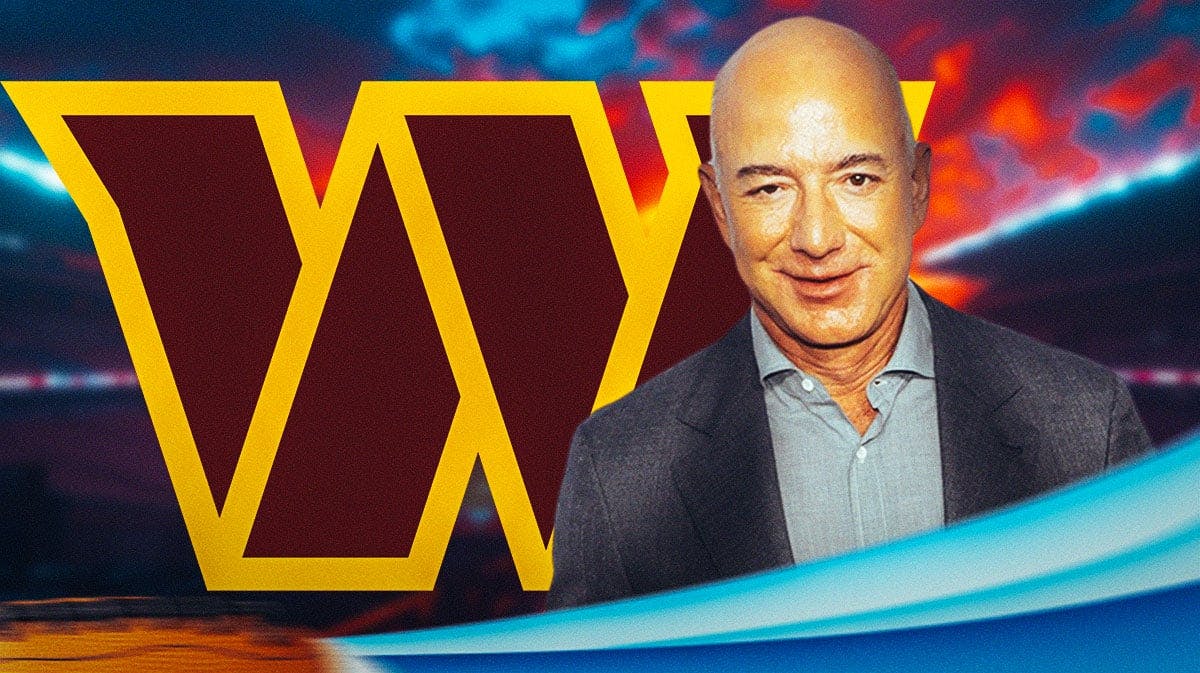 Washington Commanders logo and Amazon founder Jeff Bezos