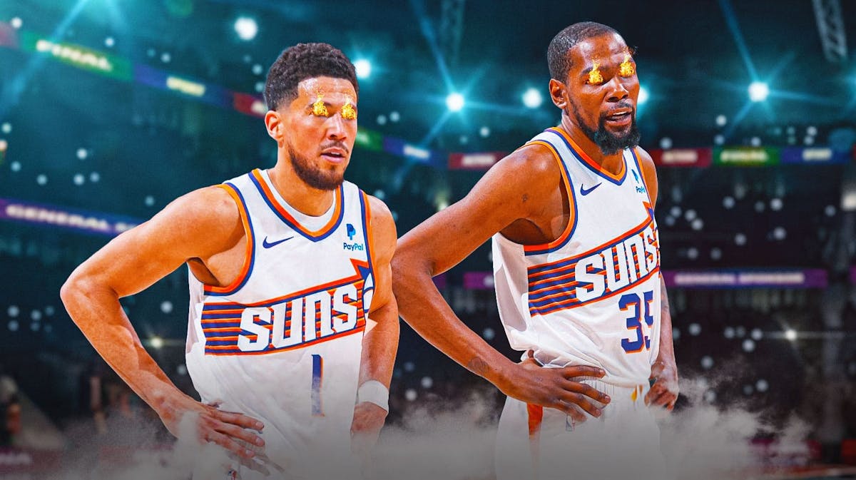 Suns' Devin Booker and Kevin Durant with fire in their eyes
