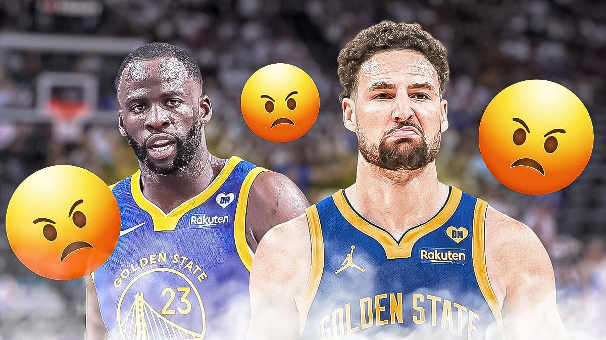 Klay Thompson and Draymond Green with angry emojis