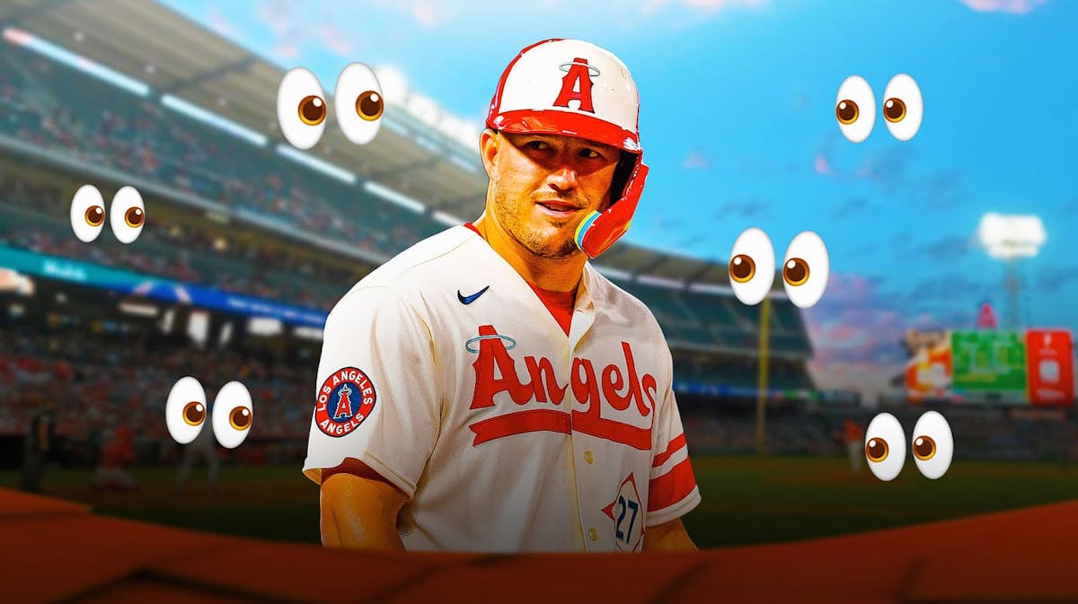 Mike Trout with "eyes" emojis