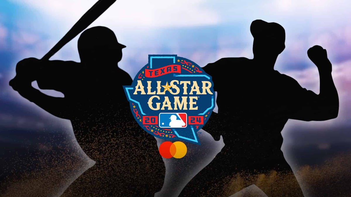 Two silhouettes next to 2024 MLB All-Star game logo