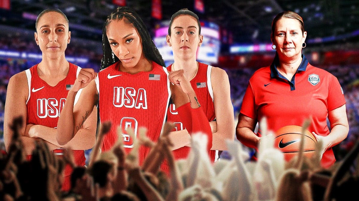 Team USA women's basketball players A'ja Wilson, Diana Taurasi, and Breanna Stewart, and Team USA women's basketball coach Cheryl Reeve