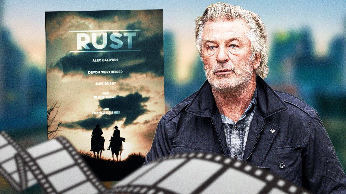 Alec Baldwin with Rust poster.