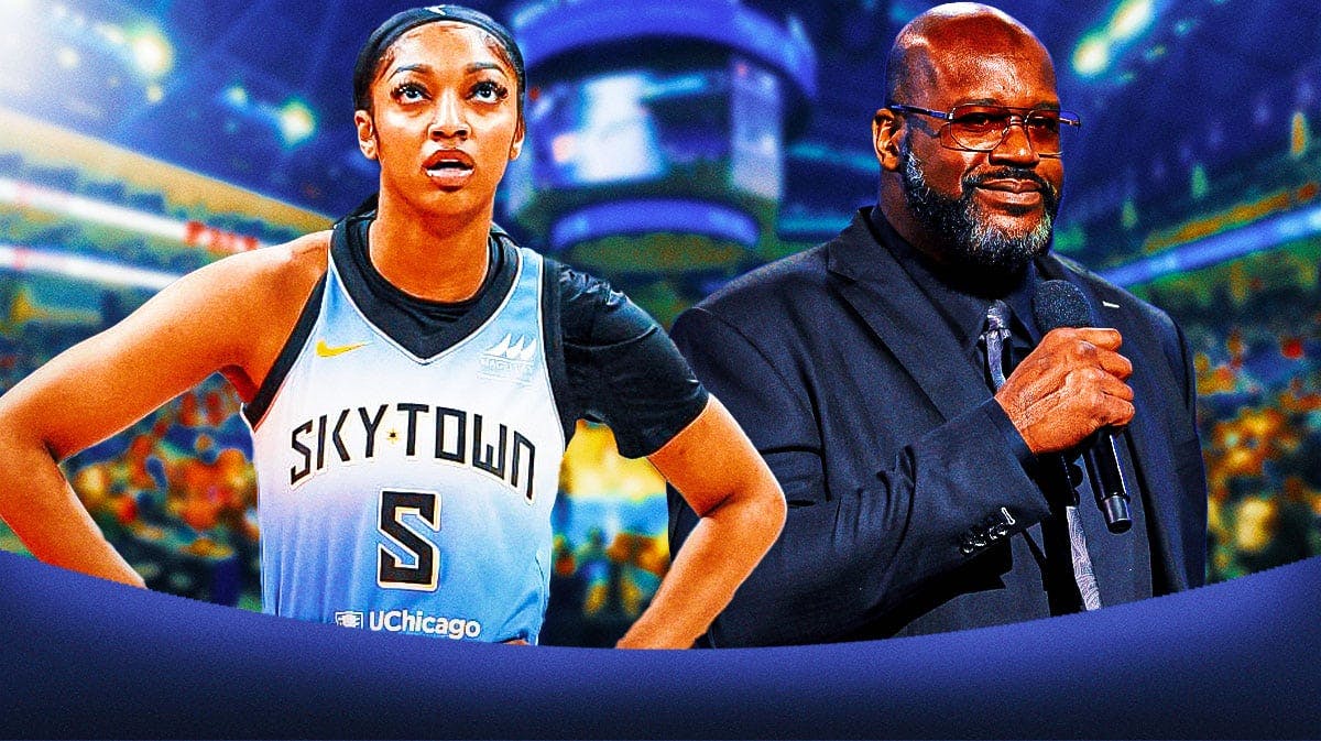 WNBA Chicago Sky player Angel Reese and Shaquille O'Neal