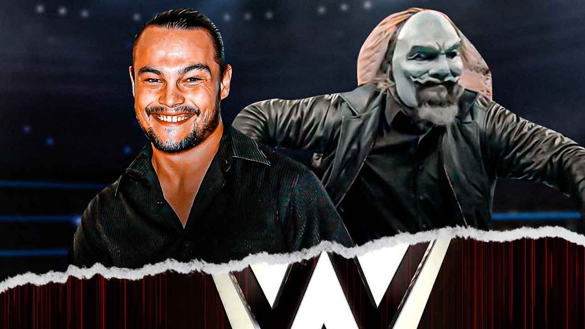 Bo Dallas next to Uncle Howdy in a WWE ring.