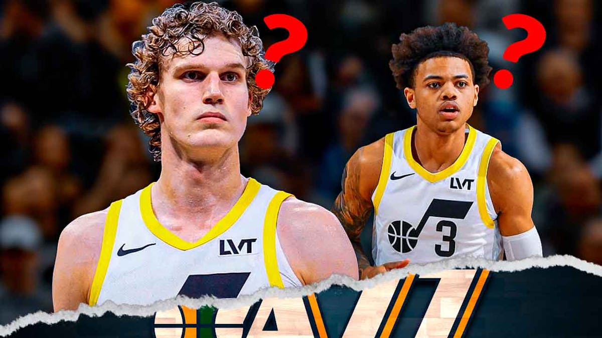 Jazz stars Lauri Markkanen and Keyonte George with question mark above their heads