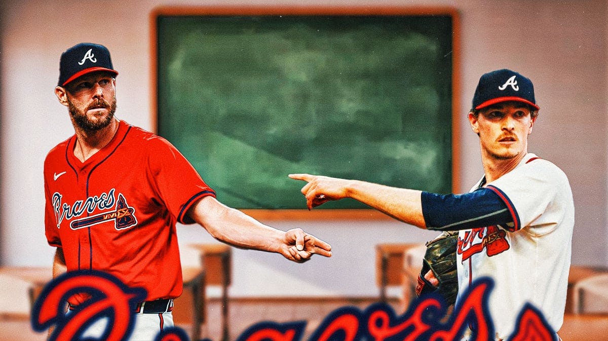 Chris Sale teaching Max Fried in a classroom. Cy Young, off-season, braves.