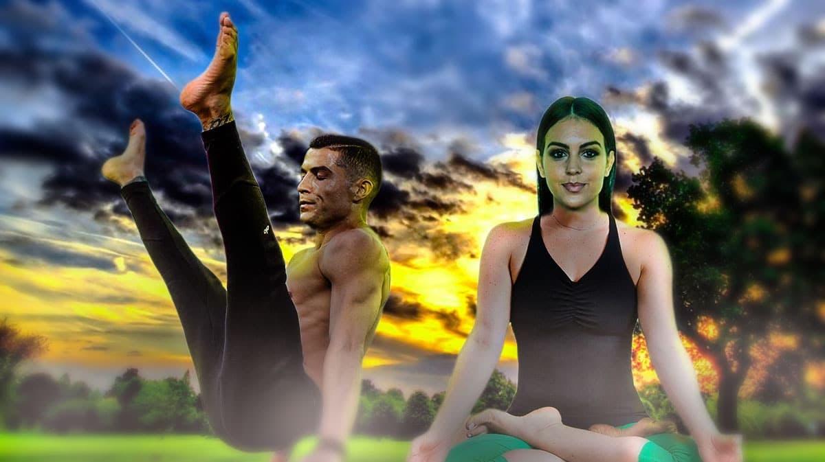 Cristiano Ronaldo and Georgina Rodriguez spotted doing yoga in a sauna