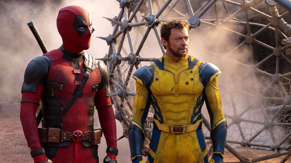 Deadpool and Wolverine in the Marvel Cinematic Universe movie.