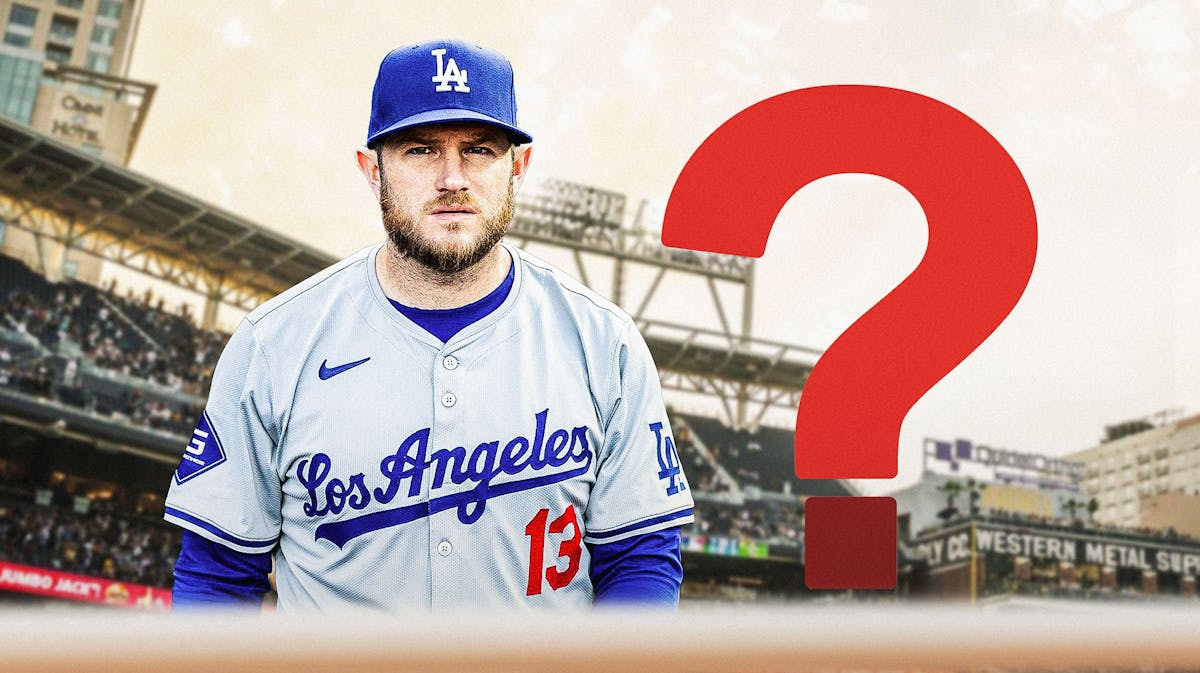 Dodgers Max Muncy on left looking serious. Question mark on right.