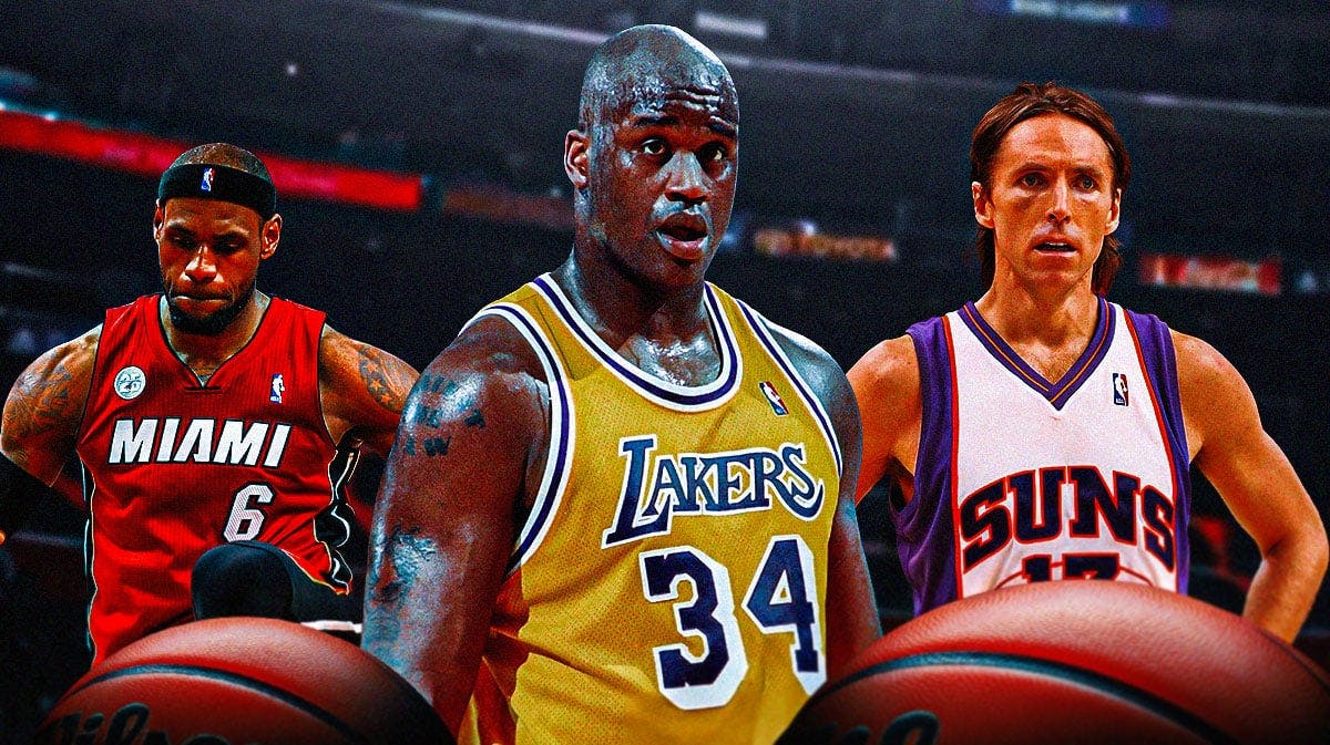LeBron James (Heat), Shaquille O'Neal (Lakers), Steve Nash (Suns).