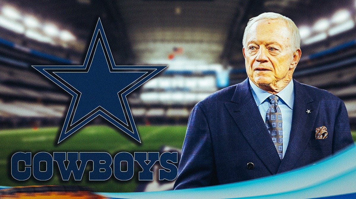 Cowboys owner Jerry Jones looks at paternity reporters before training camp