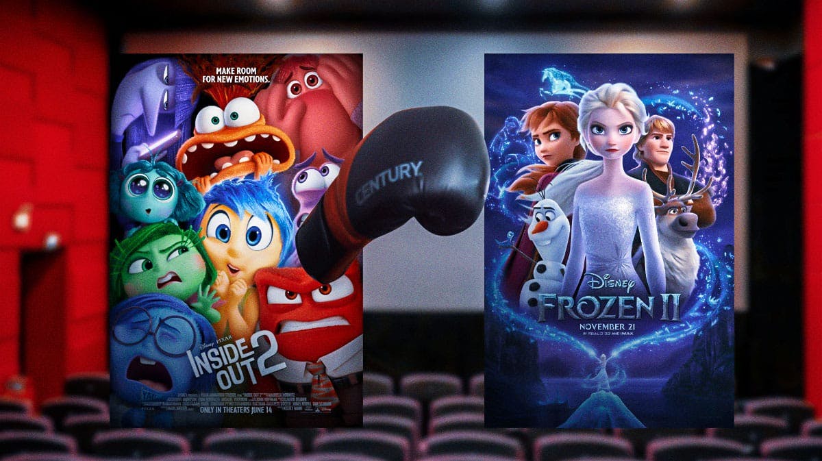 Inside Out 2 and Frozen 2 movie posters.