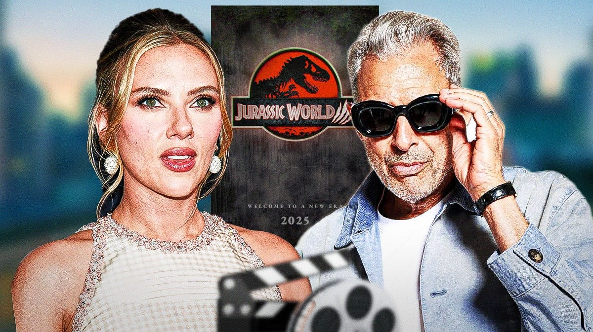 Jeff Goldblum and Scarlett Johansson for Jurassic World.
