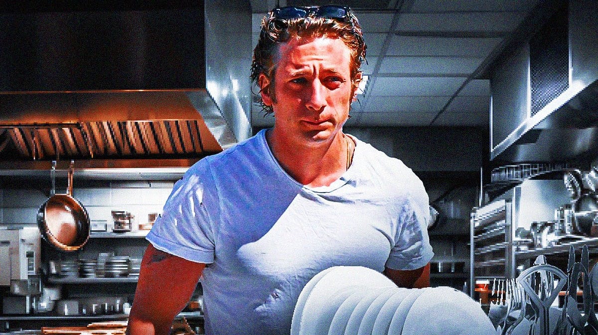 The Bear star Jeremy Allen White, who appeared at Uncle Paulie's Deli, in a restaurant kitchen.