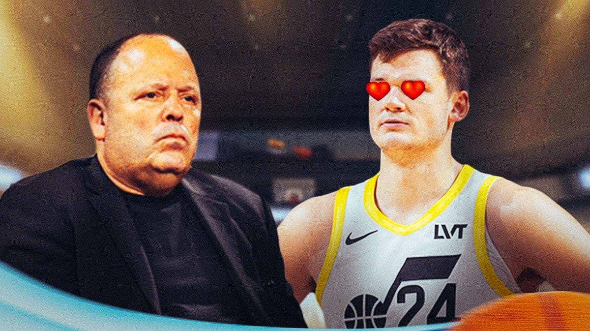 Knicks GM Leon Rose looks at Walker Kessler with heart eyes
