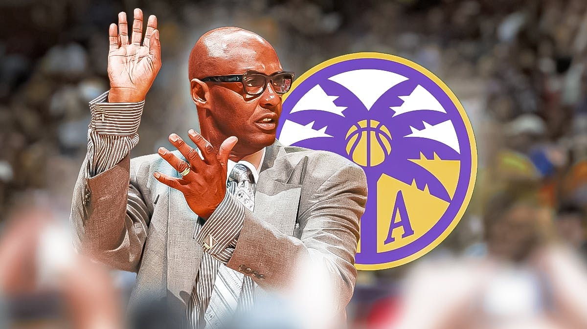 The Los Angeles Sparks logo, and Joe "Jellybean" Bryant while he was coaching basketball