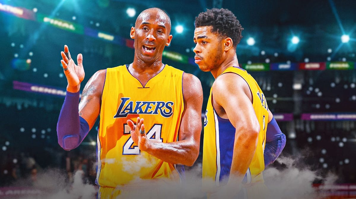 Lakers' Kobe Bryant with D'Angelo Russell back in the 2015-2016 NBA season