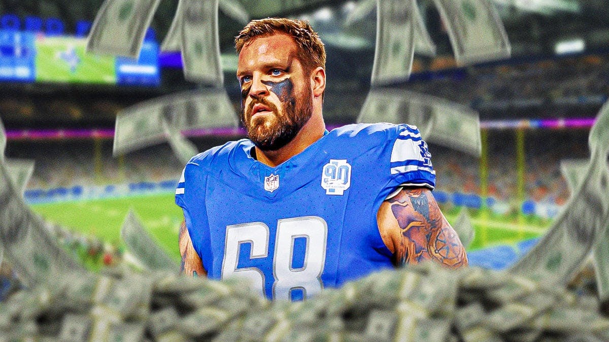Lions' Taylor Decker surrounded by money