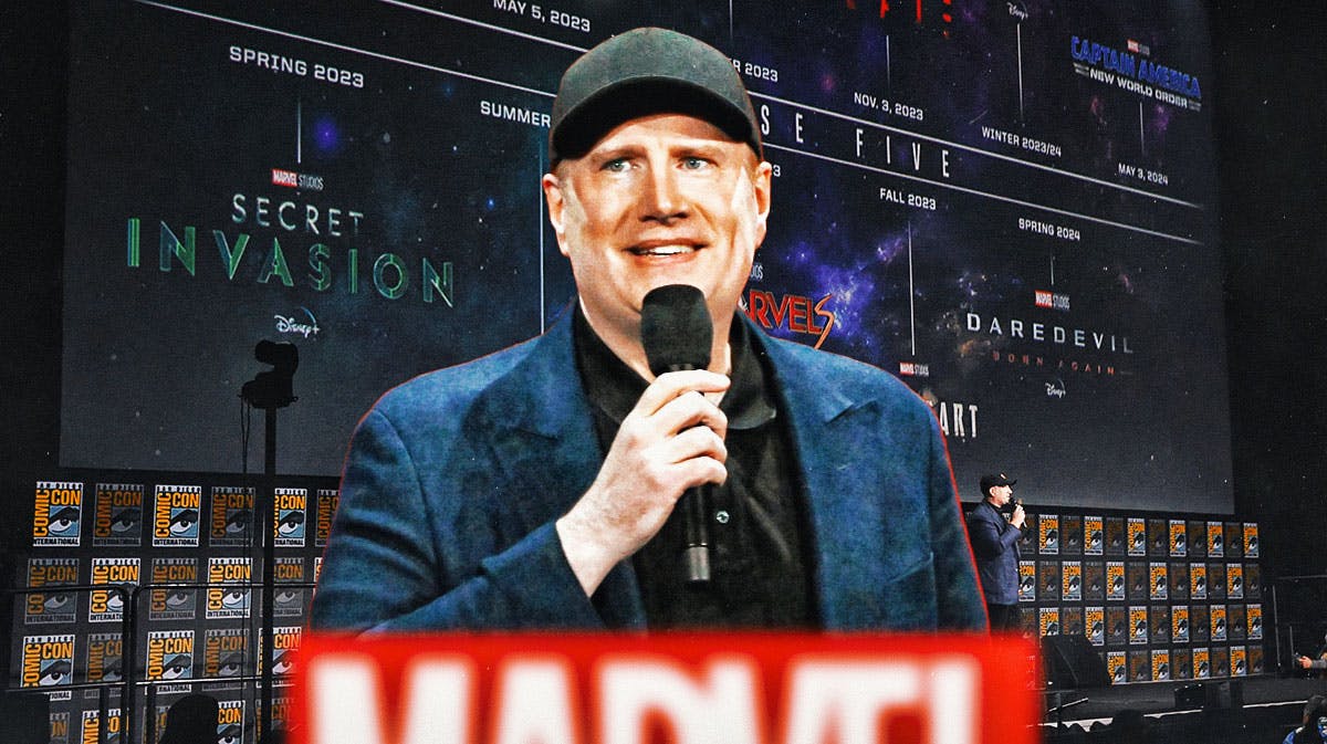 Kevin Feige onstage at SDCC.
