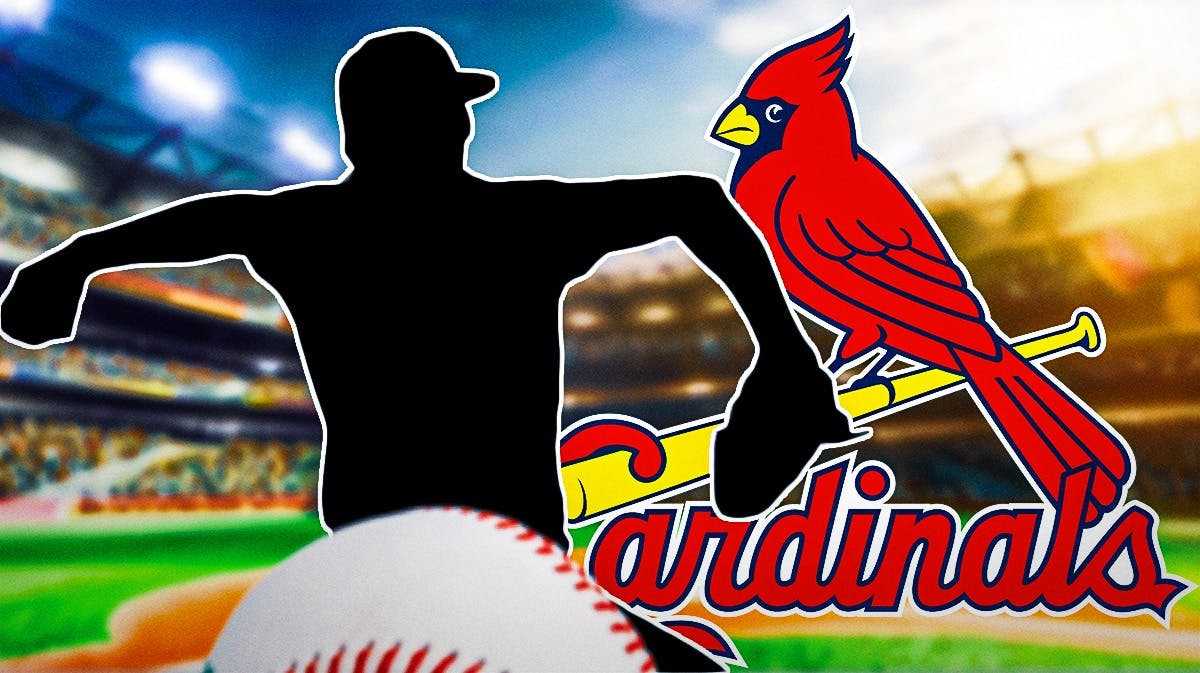 Erick Fedde silhouette in front of St Louis Cardinals logo. MLB Trade deadline, NL Wild Card