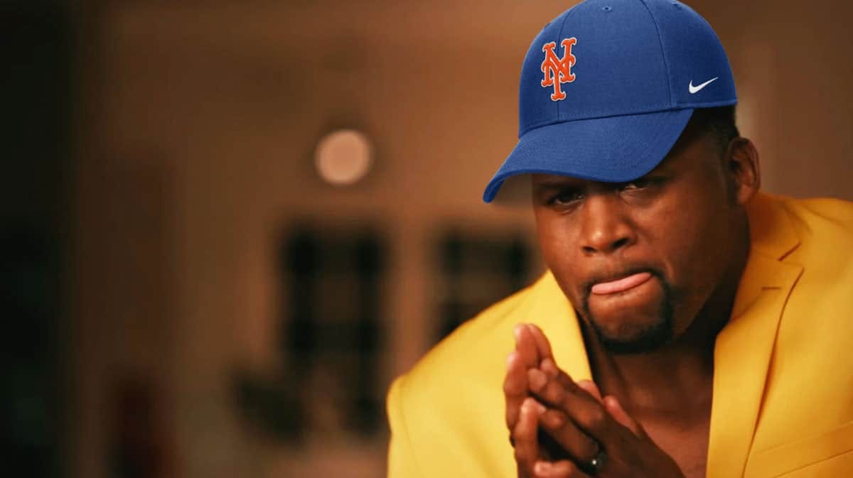 Spice Adams with a New York Mets cap