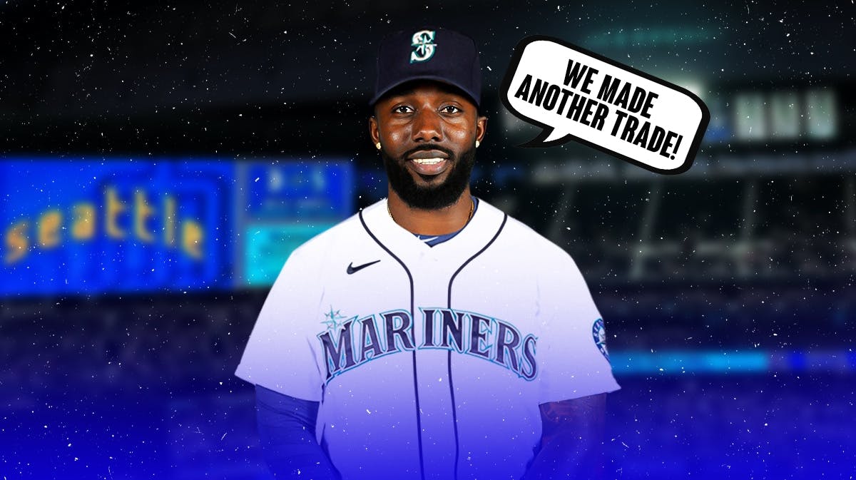 Randy Arozarena in a Mariners uniform saying the following: We made another trade!