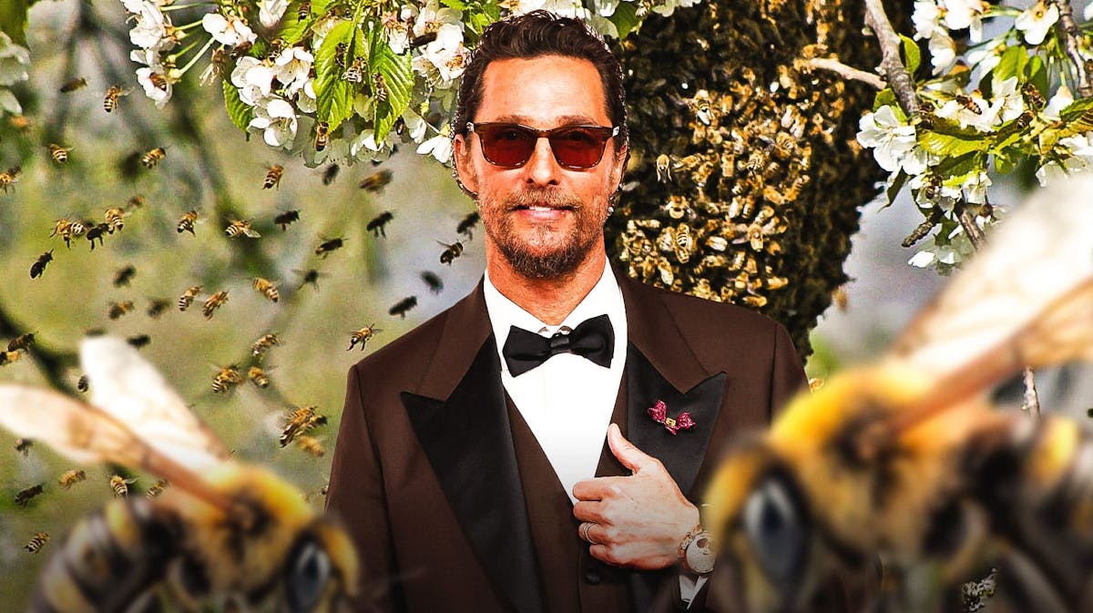 Matthew McConaughey with bees.