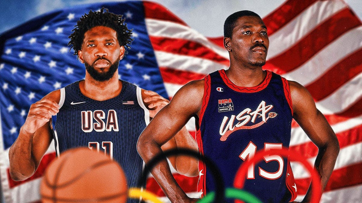 African-born centers Joel Embiid and Hakeem Olajuwon representing Team USA at the Olympics