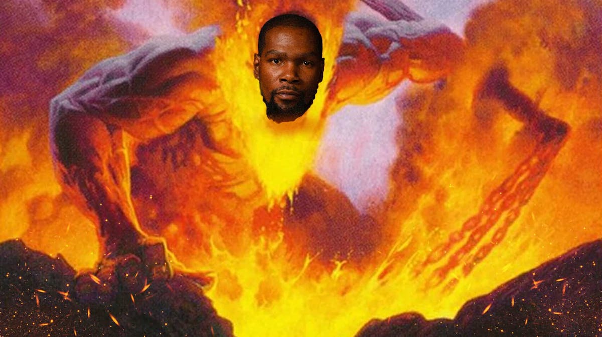 Kevin Durant (Team USA) as the inferno titan.