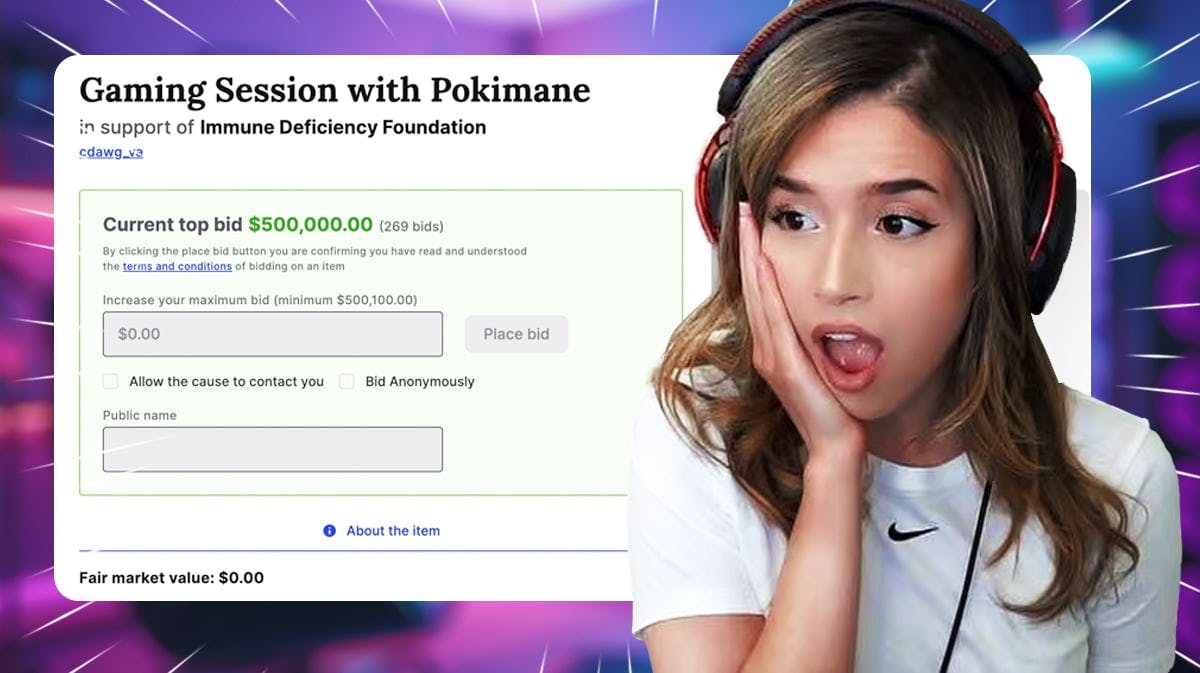 Fans bid $500,000 at Twitch Auction to play with Pokimane